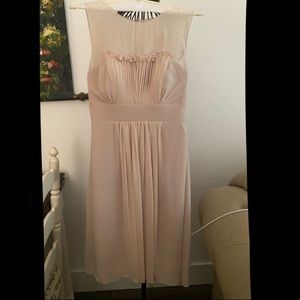 Waters and Watters cream chiffon knee length size 6 bridesmaid dress